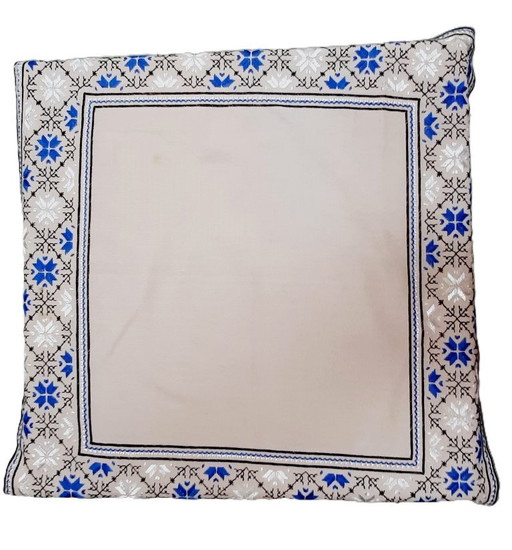 Vintage quadratische handbestickte Tischdecke 63 x 63 cm