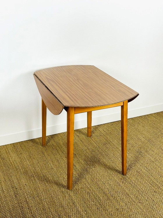 Image 1 of Table de salle à manger ronde vintage pliante, 1970
