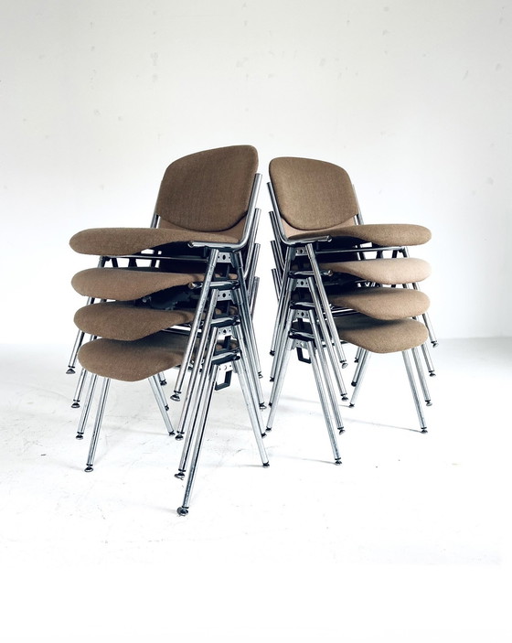 Image 1 of 8x Stackable Chrome Chair '80