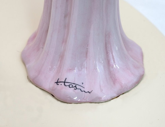 Image 1 of Tarcisio Tosin Mid Century Moderne Italiaanse Keramische Tafellamp, 1960