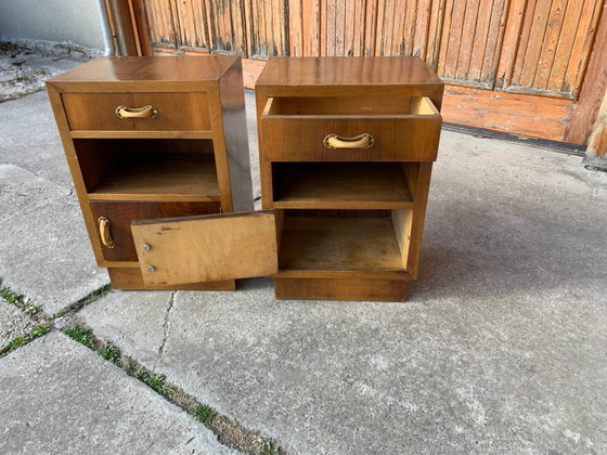 Art Deco Italian Nightstands, 1930s, Set of 2 – Wood (photo 3 of 6)