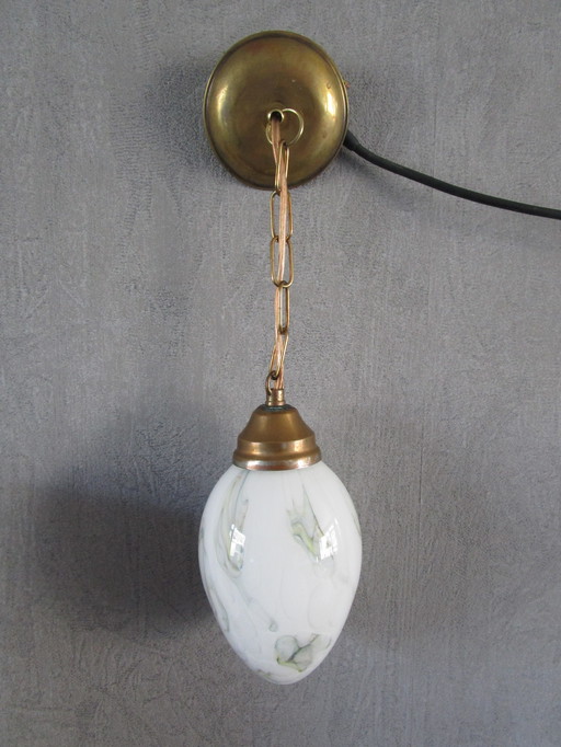 Superbe lampe suspendue/lampe de salon en opaline