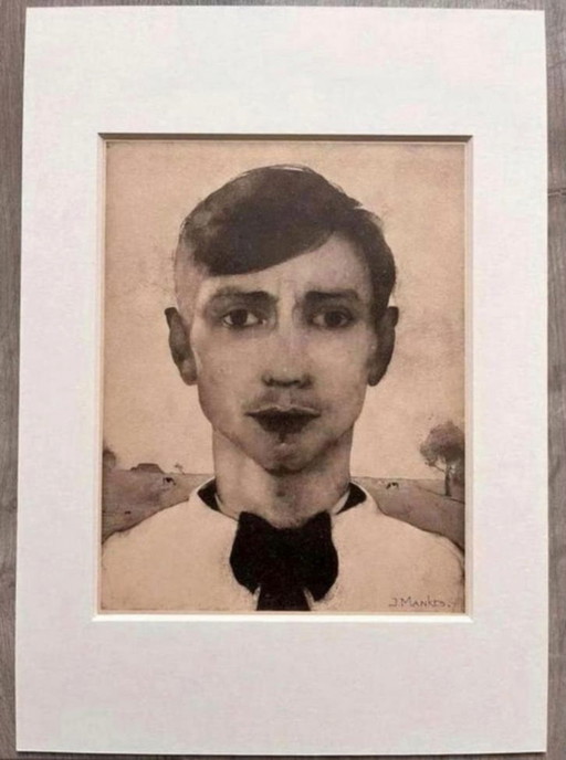Jan Mankes 1889-1920 / Heliogravur-Selbstporträt Jan Mankes 1923