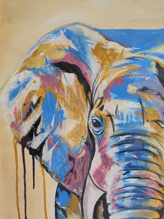 Image 1 of Painting of colorful elephant