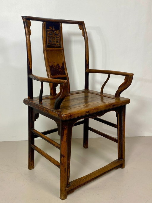  Chairs model Bonnet de Lettré in elm Chinese design 1900