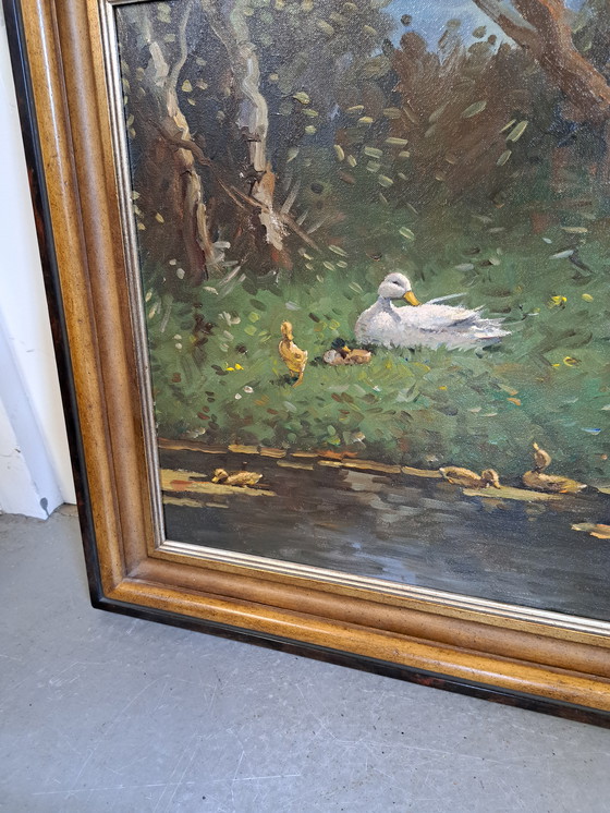 Image 1 of Aarnout van Gilst pintando patos junto al río.e