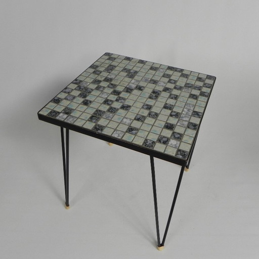 Tavolino con 225 mini piastrelle, anni '50 – bijzettafels, Iron, Ceramic (photo 2 of 11)
