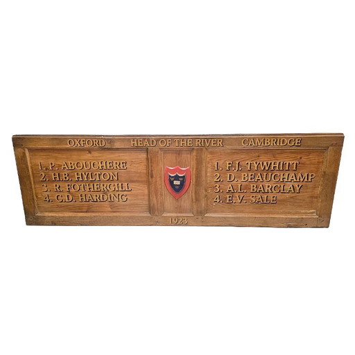 Commemorative plaque from the 1923 Head of the River race