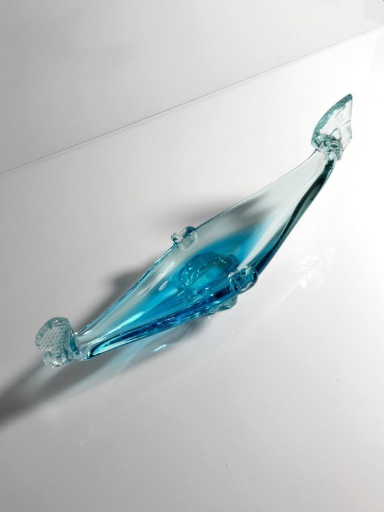 Image 1 of Murano Gondola Ashtray, Blue Vintage Bowl, 1970s, Cobalt, Italy