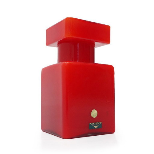 Red glass bottle by Luciano Vistosi for Vistosi, 1960s