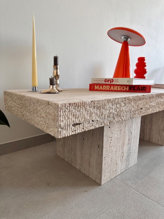 Image 1 of Robust travertine coffee table
