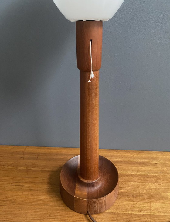 Image 1 of Uno & Östen Kristiansson Teak tablellamp for Luxus Denmark 1970s