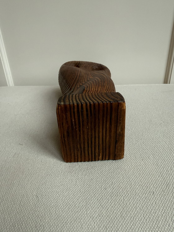 Image 1 of Mid-Century brutalistische houtsculptuur uil, Skandinavisch plm. 1960