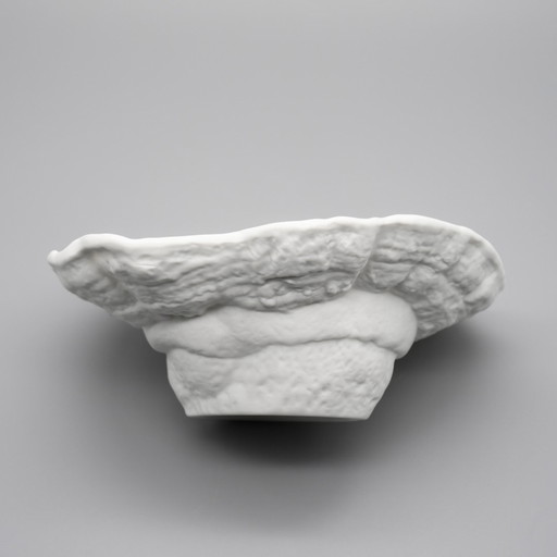 Organic Elegance Sculptural White Bisque Porcelain Bowl by Hutschenreuther, Germany, 1970s