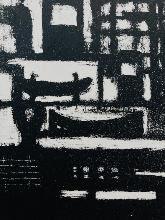 Image 1 of Wim Motz - Litografía de época - 1950 - Puerto