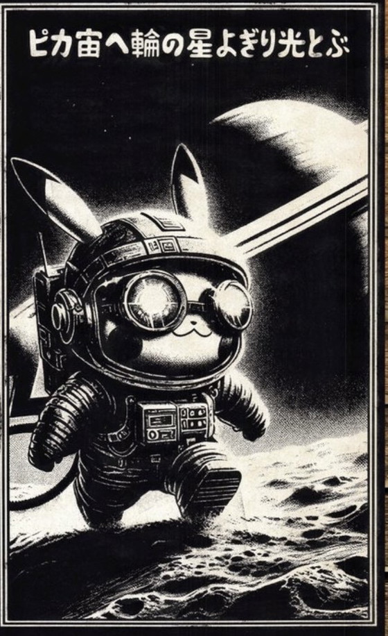 Image 1 of Kunstwerk Pikachu (Pokemon) Space Voyage