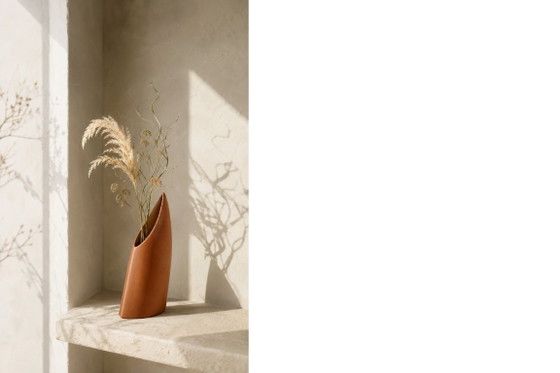 Image 1 of Mid-Century German Modern Stoneware Brick Red Vase from Asa Selection, 1980s