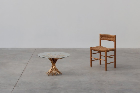 Image 1 of Hollywood regency gilded corn sheaf side table "coco chanel", Italy 1960s