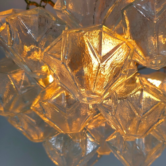 Image 1 of Lámpara Kalmar Franken Pagoda de los años 60, cristal raro con latón.