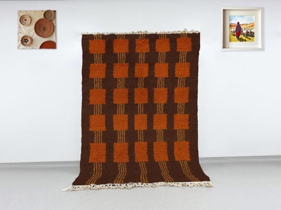Image 1 of Tapis berbère en laine pure fait hoofdtaille 150/250 cm