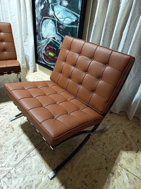 Image 1 of Sillones KNOLL Studio Barcelona (NUEVA Serie 2026) en piel natural (color coñac)