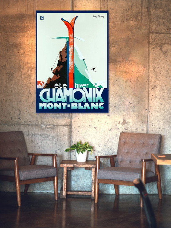 Image 1 of Chamonix Mont-Blanc, summer winter - Vintage ski poster by Henry Reb 70 x 100 cm