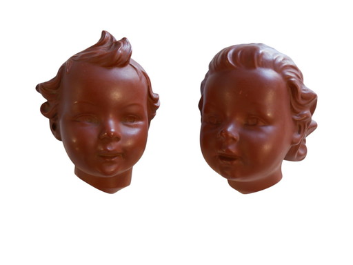 Set of 2 Goebel Terracotta wall faces