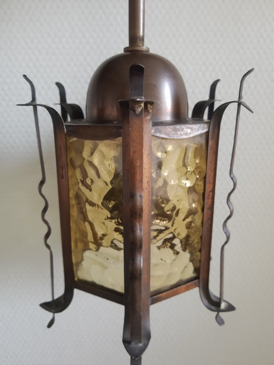 Image 1 of Art Deco Amsterdam School pagoda style pendant lamp, 20s-30s