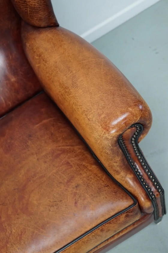 Image 1 of Vintage Nederlandse clubfauteuil in cognackleurig leer
