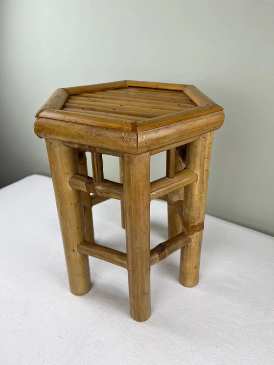 Vintage bamboe bijzettafel – Zuil, Bamboo (photo 8 of 8)