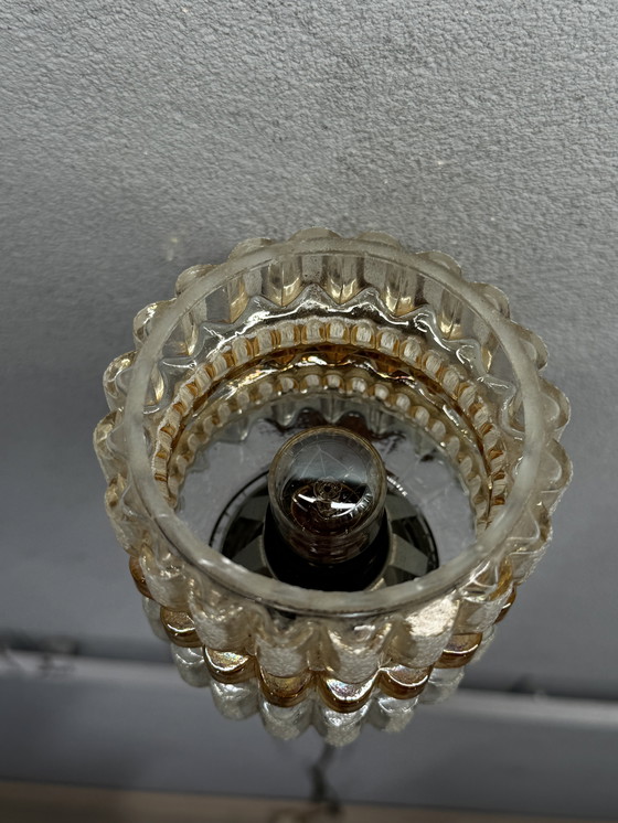 Image 1 of Vintage wall lamp with glass and wood