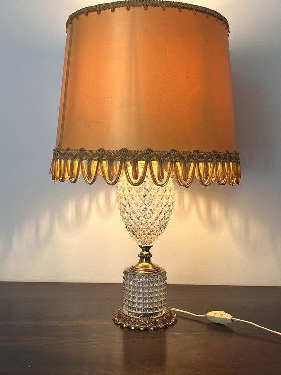 Image 1 of Lampe de table 1960 Ananas en relief Verre poli