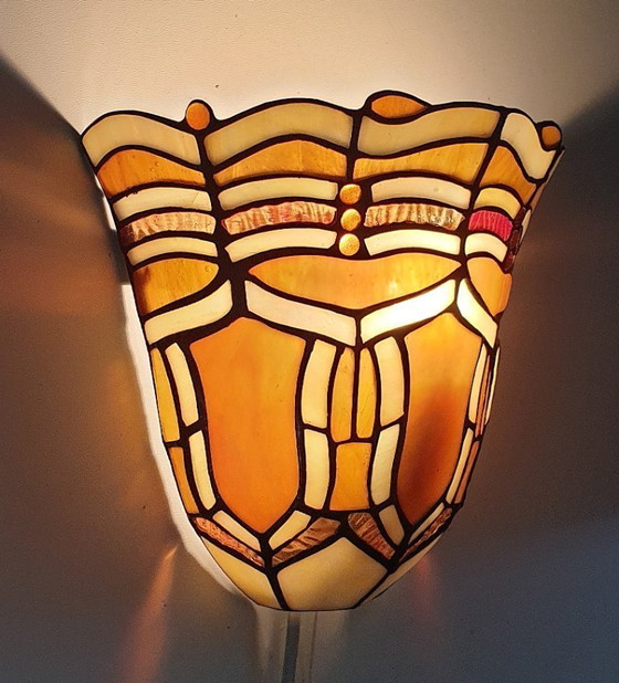 Image 1 of Massive tiffany wandlamp met originele doos.