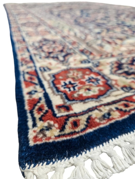 Image 1 of Handgeknüpfter orientalischer Wollteppich „Paradies“, blau-floral, 94 x 160 cm