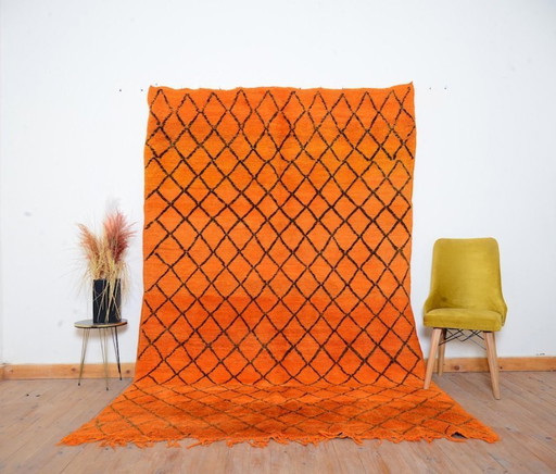 Tapis berbère orange artisanal 150cmx300cm 