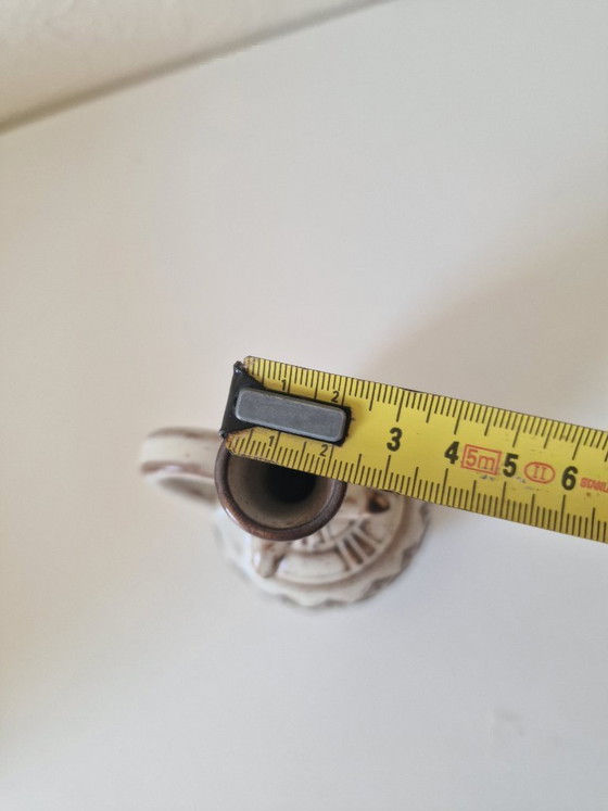Image 1 of Vintage handgemaakte keramische vaas/soliflore – brutalistische stijl