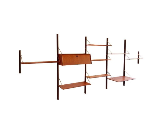 Vintage 5-piece wall system with desk by Louis van Teeffelen