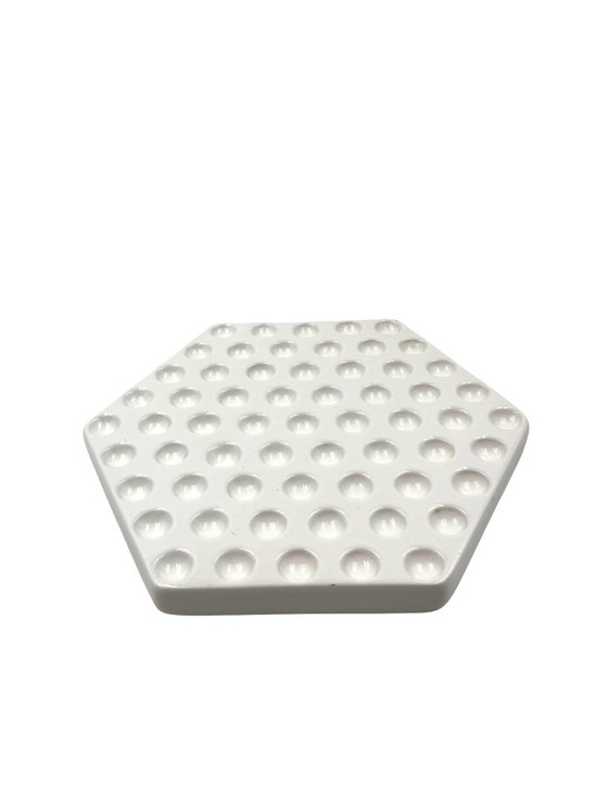 Image 1 of Assiette en céramique blanche de l'ère spatiale, Ennio Lucini, Gabbianelli Italie vers 1970