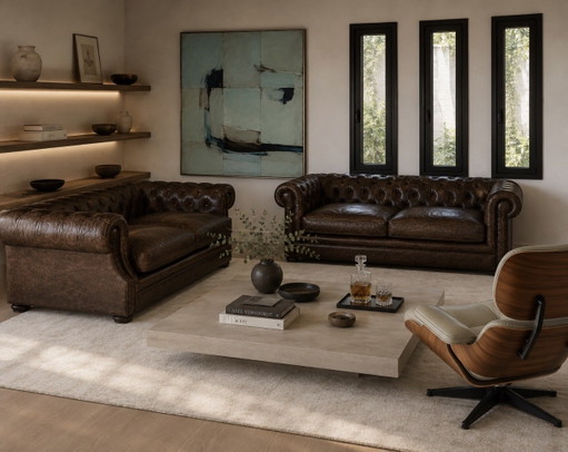 Neues Leder Chesterfield Sofa
