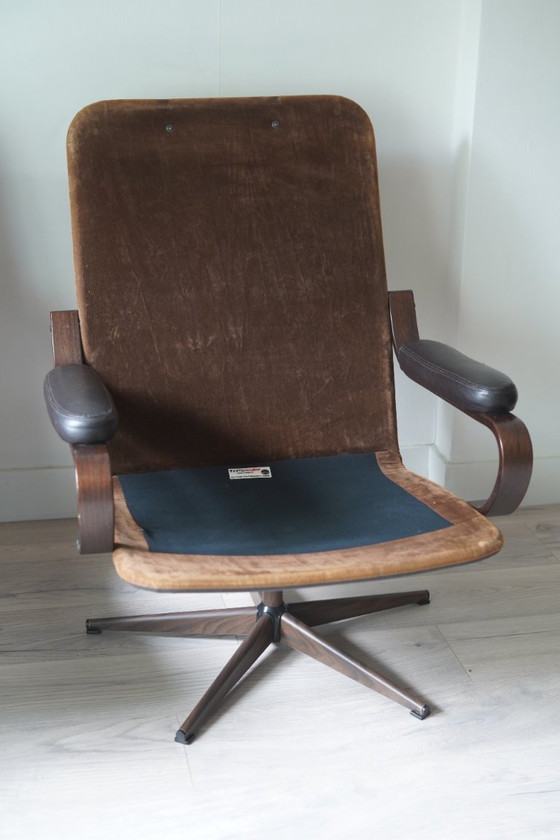 Rare Paire de Fauteuils Lounge Pivotants Georg Thams des Années 70 pour A/S Vejen Polstermøbelfabrik - (photo 15 of 15)