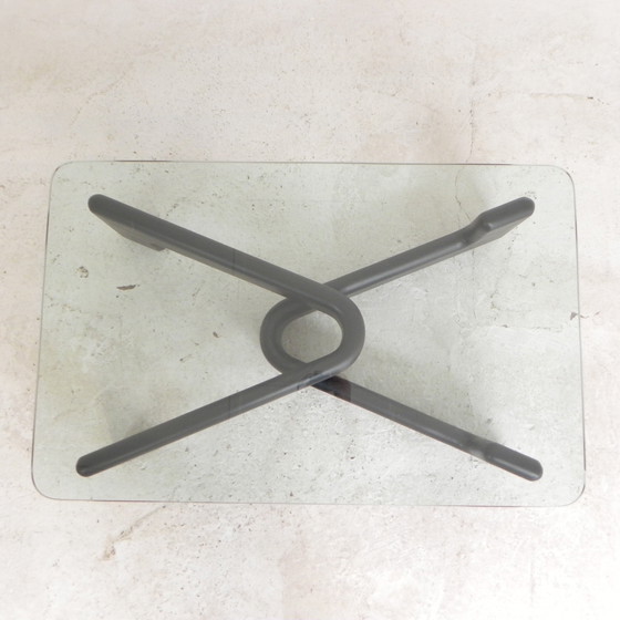 Image 1 of Table basse vintage avec base en bois noir organique, 1970