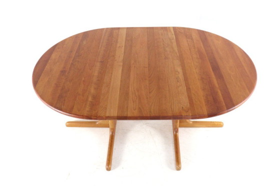 Vintage Round 2x Extendable Dining Table Danish – Wood (photo 12 of 18)