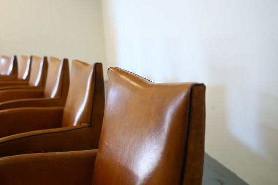 Image 1 of 8x Model Bergere Bart van Bekhoven for Artistiek Breda sheepskin dining chairs