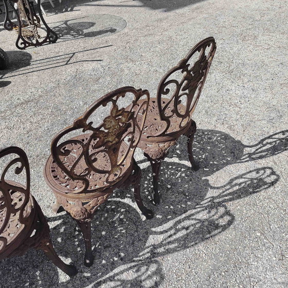 Garten-Set aus Gusseisen mit Stühlen und Tisch – Marmor, Klassiek (photo 11 of 20)