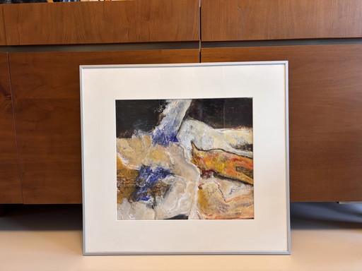 Dipinto decorativo astratto in cornice di alluminio