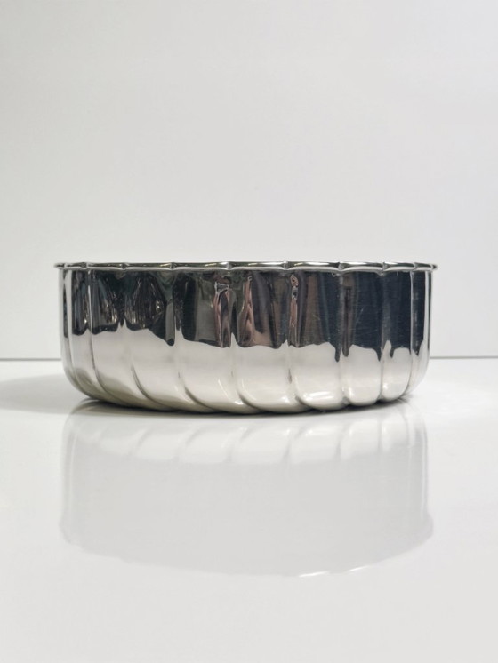 Image 1 of Silver-plated bowl, Italy, round spiral, 80s, Argento silver bowl, vintage