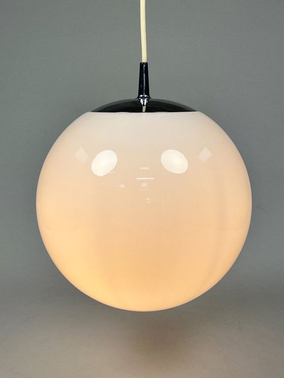 Image 1 of Vintage Glazen Bollamp / Hanglamp, Peill & Putzler, Duitsland 1960's