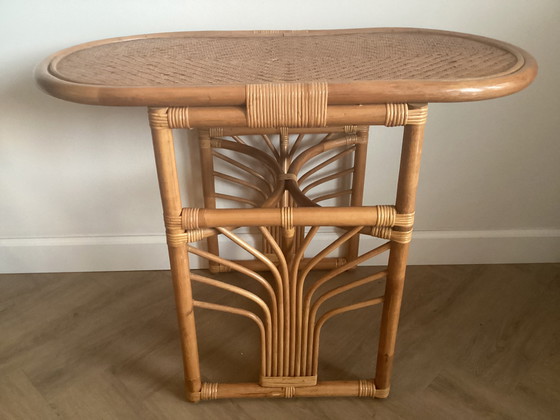 Image 1 of Set da bistrot in rattan e bambù, set da balcone, set da palma Tete a Tete