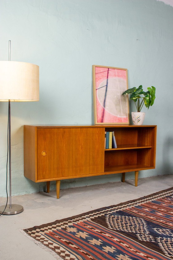 Image 1 of Vintage sideboard chest of drawers shelf teak nut mid century 60s