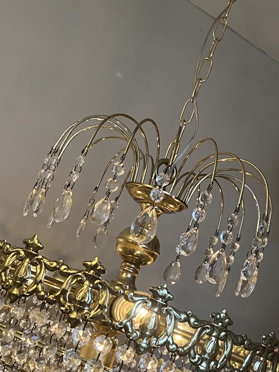 Image 1 of Xl vintage crystal pocket chandelier chandelier pendants